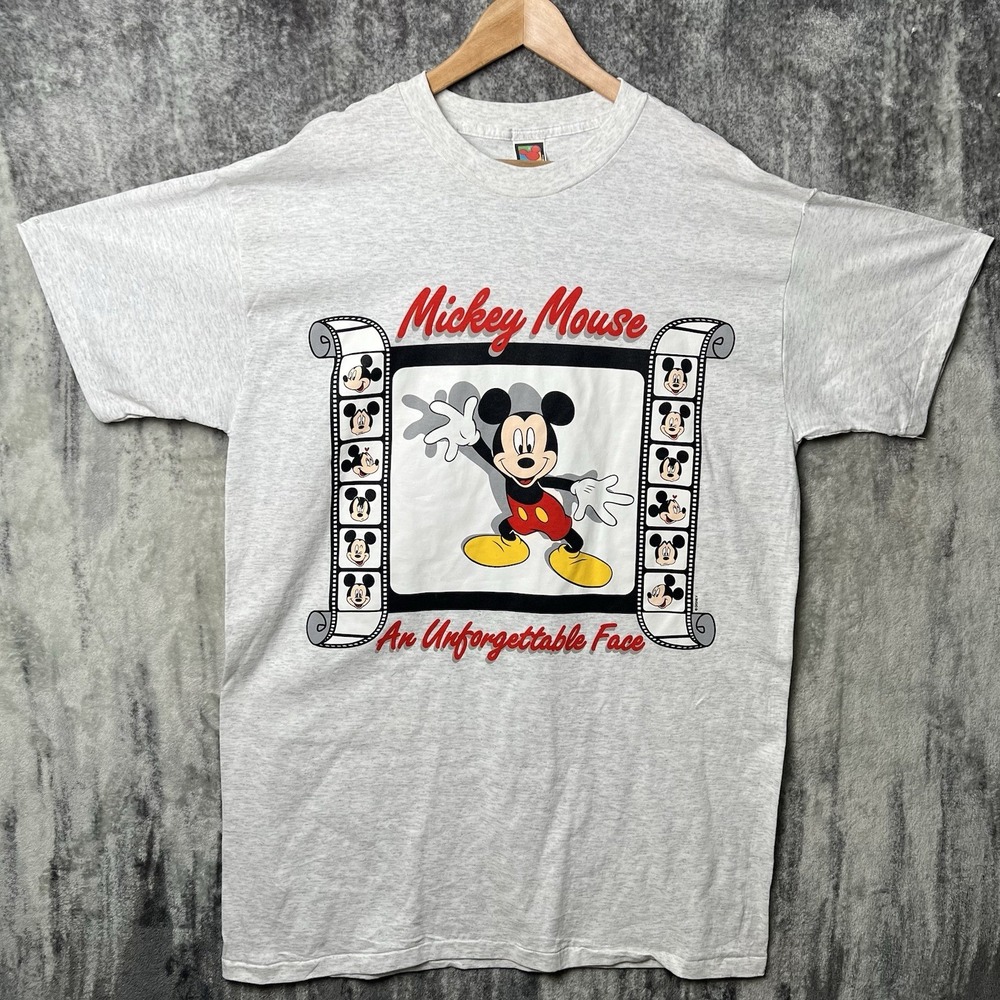 Vintage 90s OSFA Shirt Mickey Mouse Unforgettable Face Disney USA Single Stitch